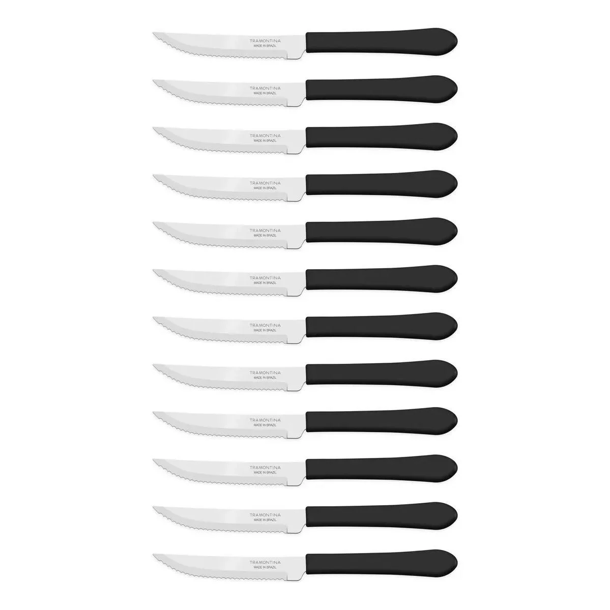 Kit 12 Facas Churrasco Inox Tramontina Leme Preto - Imagem 2