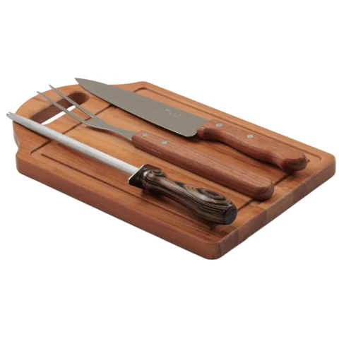 Conjunto Churrasco Tramontina com Tábua, Faca, Chaira e Garfo
