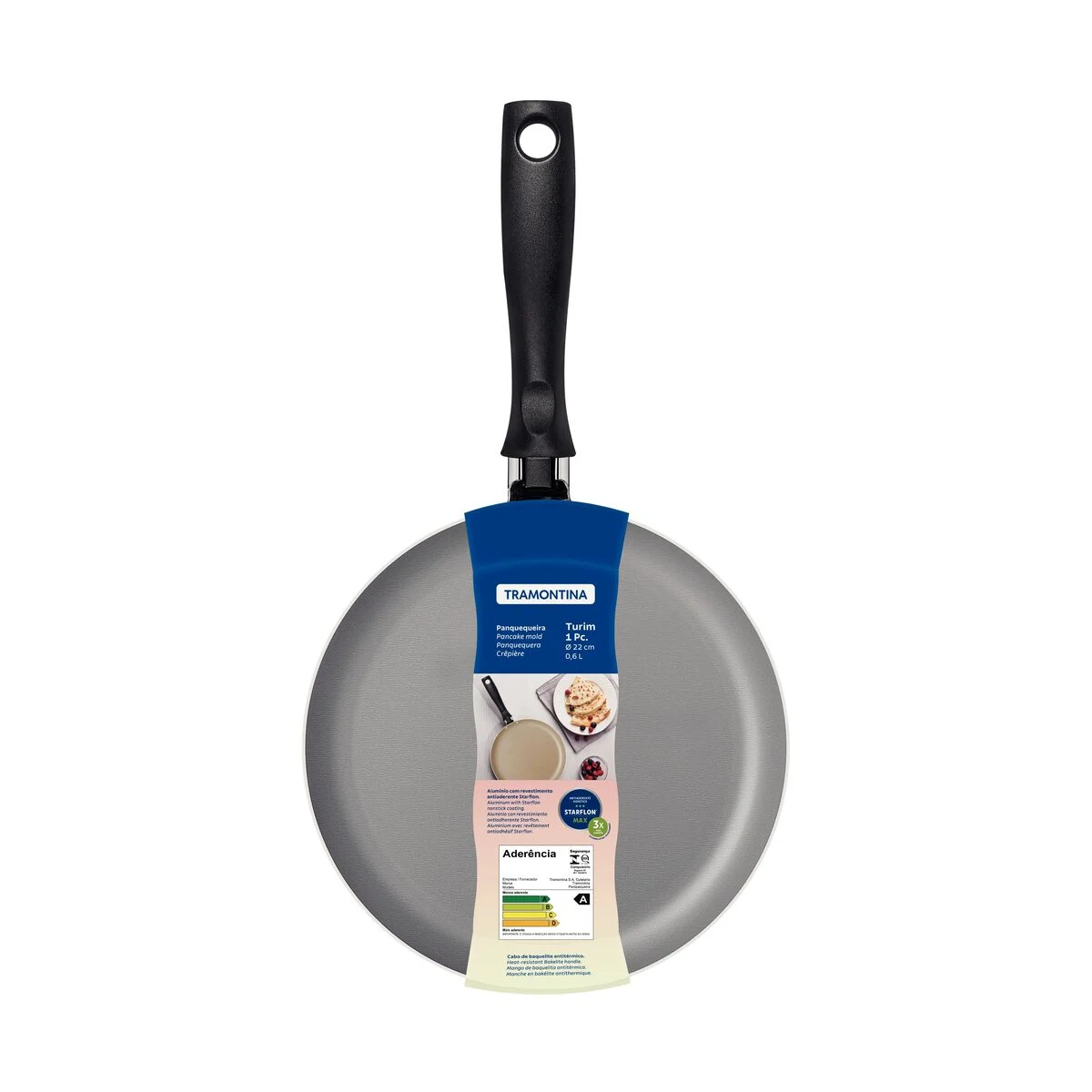 Panquequeira 22 Cm Turim Chumbo Antiaderente Alumínio - Imagem 3