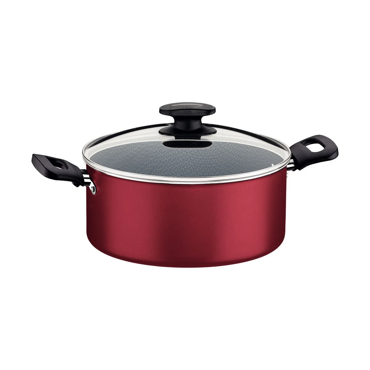 Caçarola de Alumínio 24 cm Loreto Vermelha com Tampa
