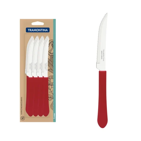 Conjunto de 12 Facas para Churrasco Tramontina Leme Inox