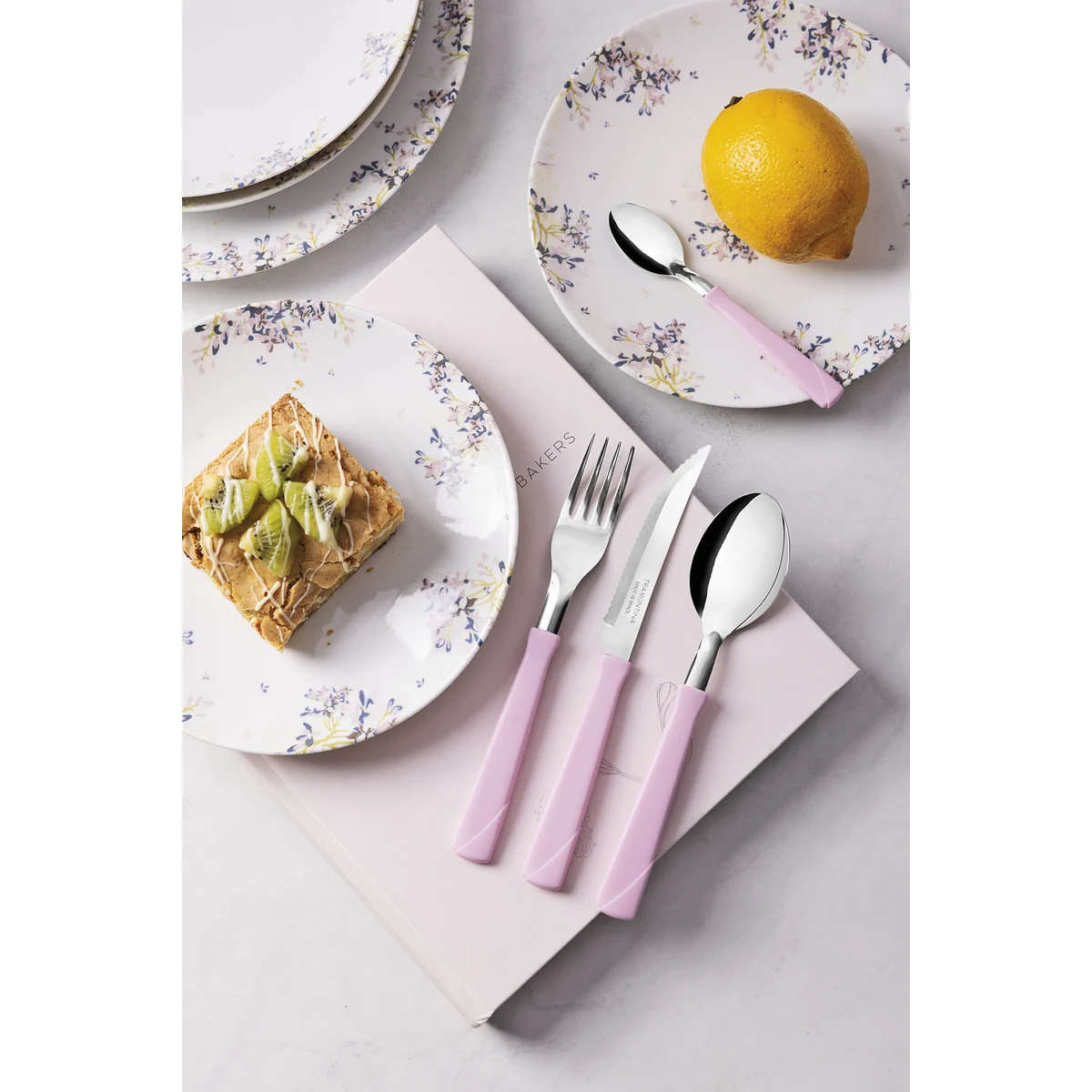 Faqueiro Inox 24 Peças Rosa Cabos Polipropileno - Imagem 2