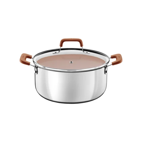 Caçarola Tramontina Romagna 20 cm aço inox e alumínio