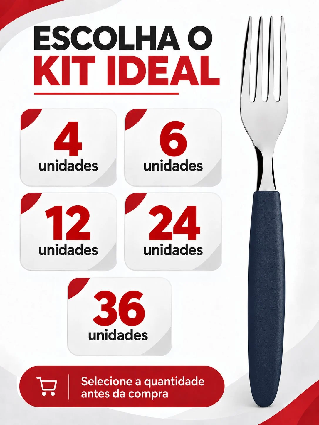Kit Garfo Mesa Tramontina Ipanema Azul Inox - Imagem 5