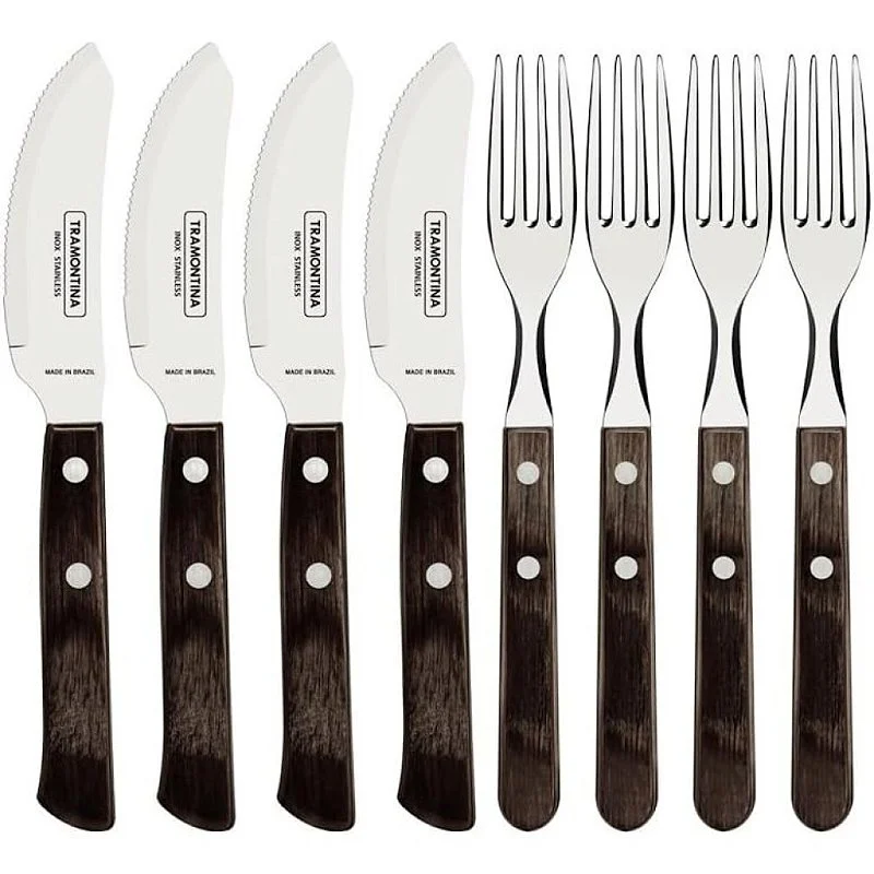Jogo Talheres Pizza Tramontina Polywood 8 Peças Inox - Imagem 5
