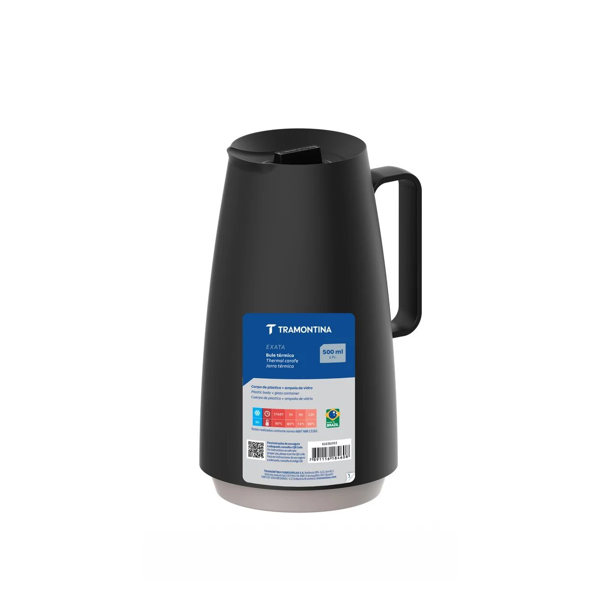 Bule Térmico Tramontina Exata 500 Ml Plástico Preto