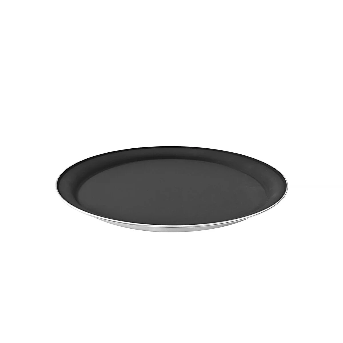 Bandeja redonda em aço inox com antiderrapante 40 cm