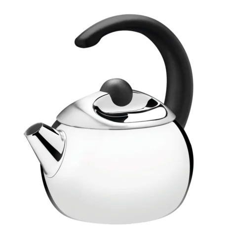 Chaleira de aço inoxidável 1,3 L com cabo preto