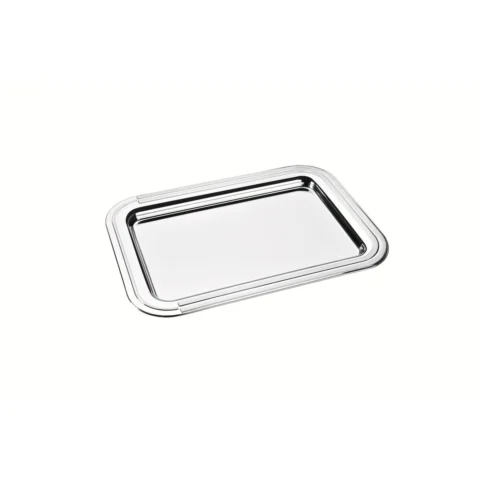 Bandeja retangular em aço inox 42x30 cm