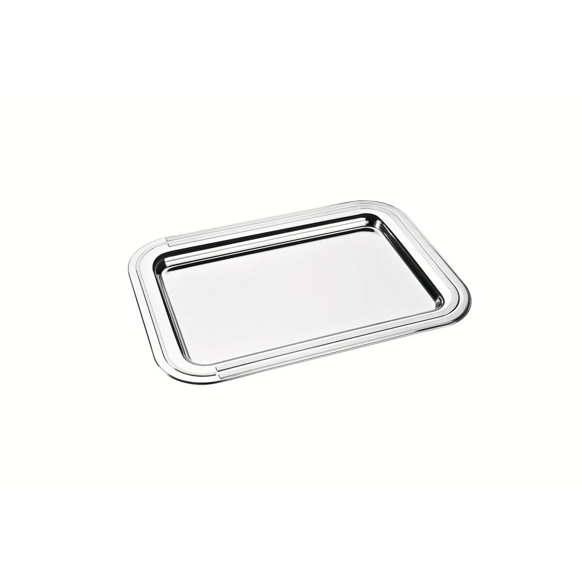 Bandeja retangular em aço inox 42x30 cm