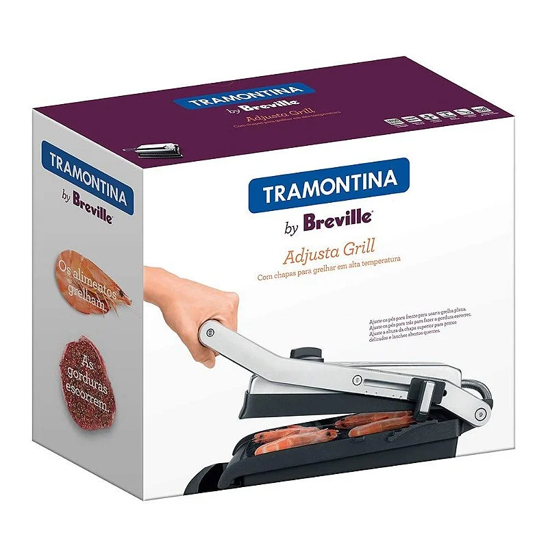 Grill Elétrico Tramontina by Breville Adjusta em Aço Inox 127V com Controle de Temperatura - Imagem 4