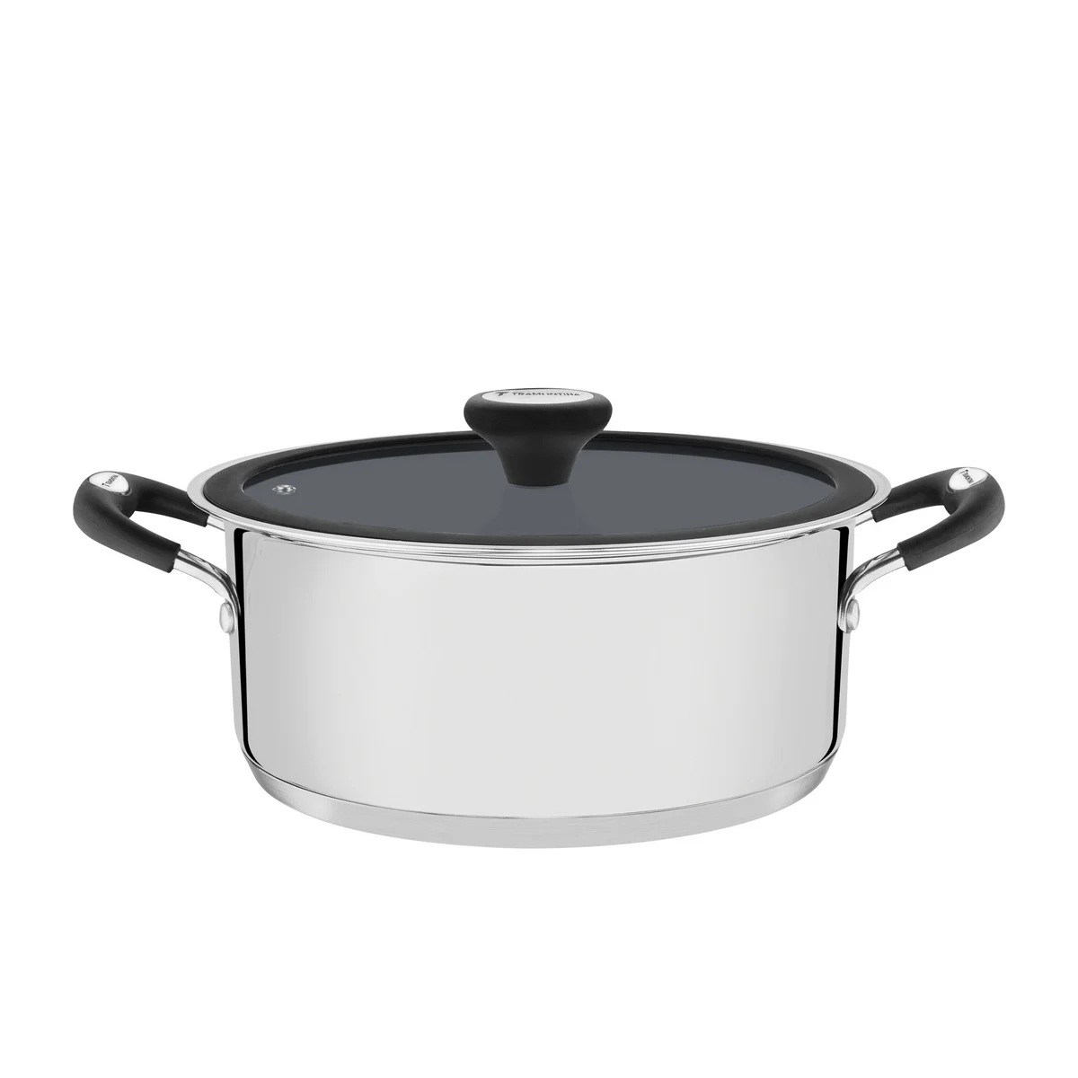 Caçarola rasa aço inox 24cm com revestimento cerâmico