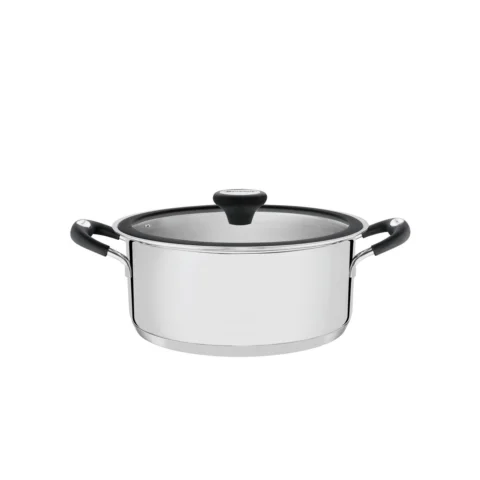 Caçarola de aço inox com fundo triplo 24 cm