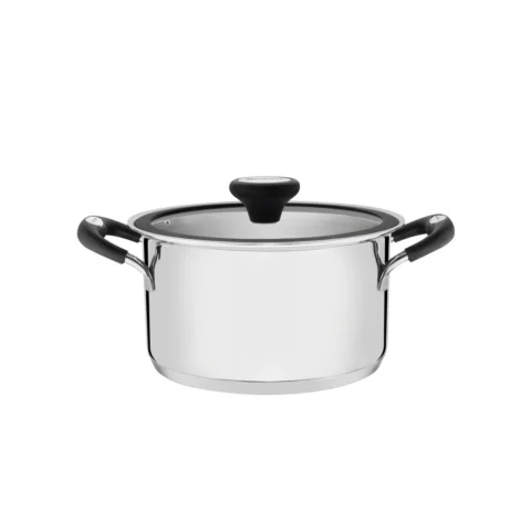 Caçarola funda Tramontina Solar silicone aço inox 24 cm 6,1 L