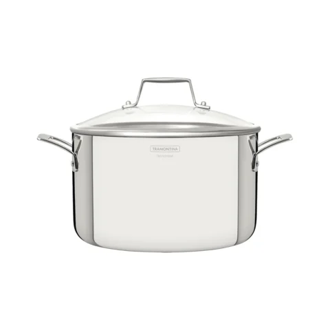 Caçarola Tramontina Grano Aço Inox 3,8L com Tampa Vidro 20cm
