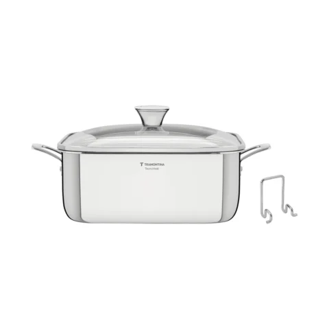 Caçarola quadrada aço inox Tramontina Grano 7,3 L
