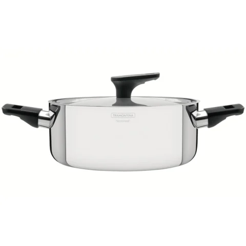Caçarola Rasa Aço Inox Grano Baquelite 20 cm 3,1 L