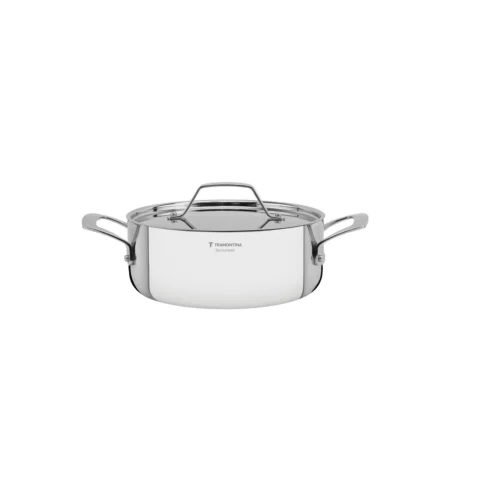 Caçarola Rasa Tramontina Luna Aço Inox 24 cm 4,7 L