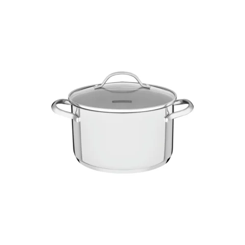 Caçarola funda Una em aço inox com 2 alças 16 cm 1,8 L