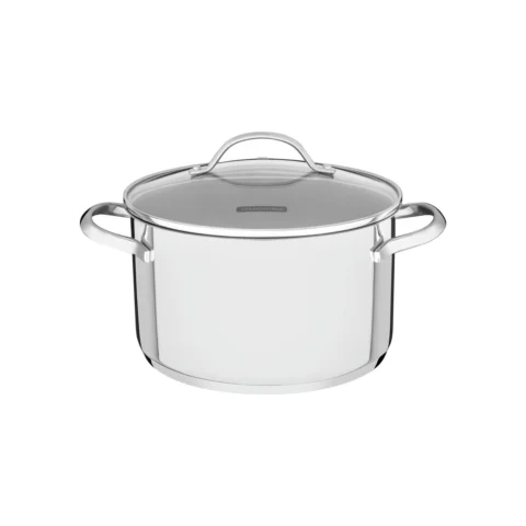 Caçarola Funda Una Aço Inox 20 cm 3,6 L com Tampa