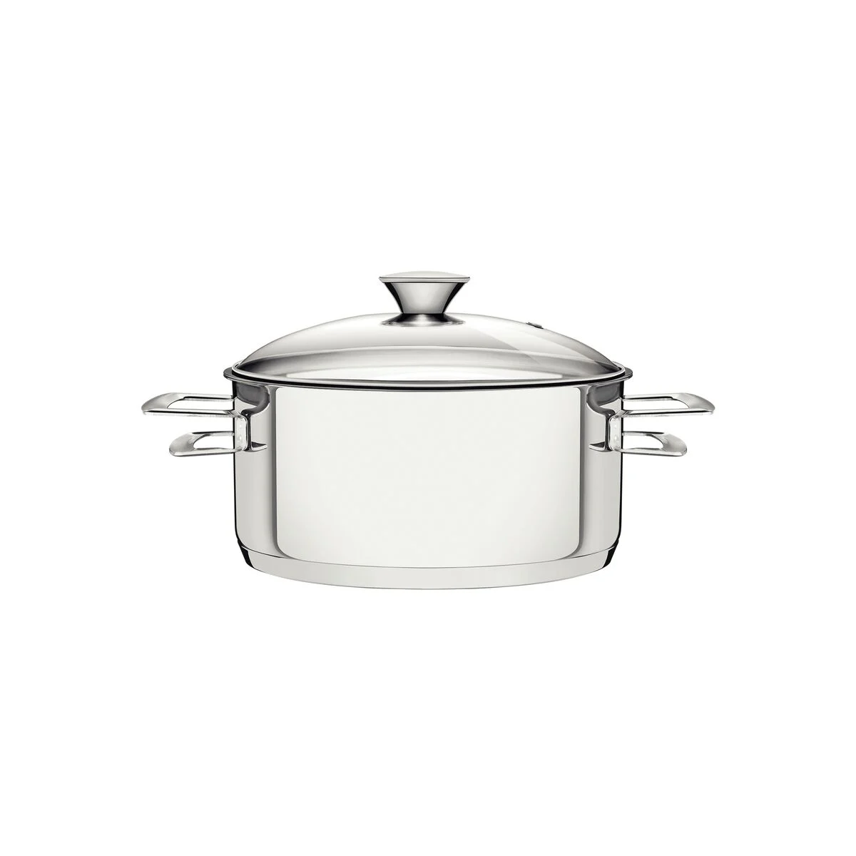 Caçarola Tramontina Brava Aço Inox 20 cm com Tampa Vidro