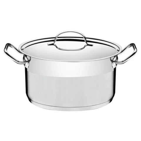 Caçarola funda de aço inox 28 cm com tampa