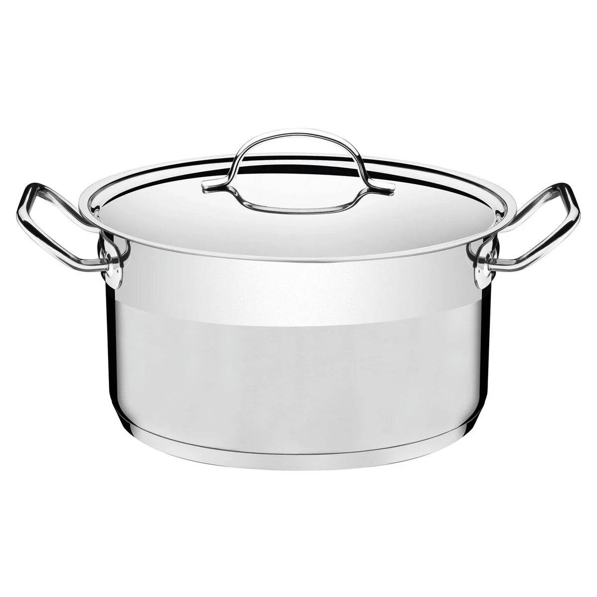 Caçarola funda de aço inox 28 cm com tampa