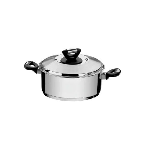 Caçarola Rasa Tramontina Solar em Aço Inox Fundo Triplo com Tampa 20 cm 2,9 L