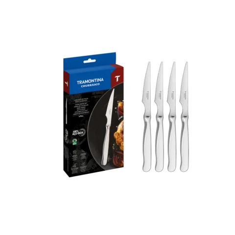 Conjunto de facas para churrasco Zurique 4 peças aço inox
