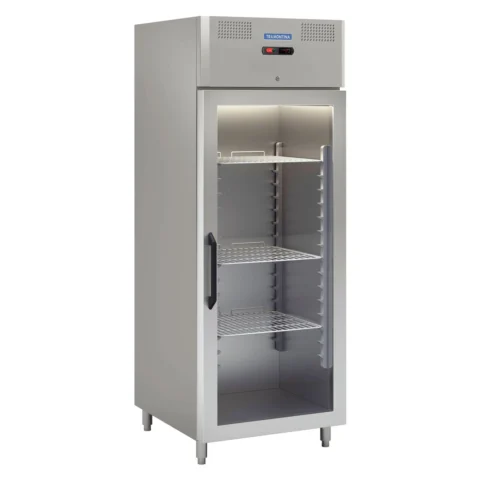 Freezer aço inox N 600L, porta de vidro