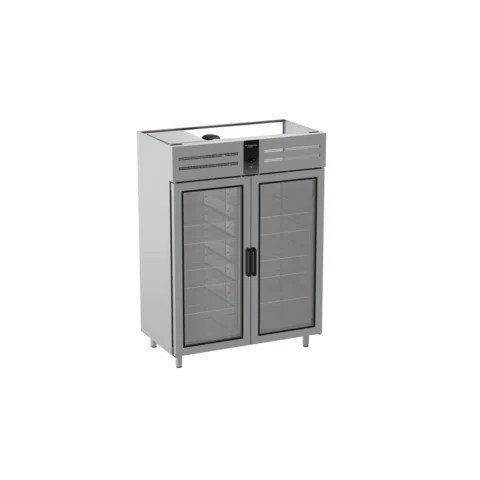 Refrigerador vertical aço inox 1400L 2 portas de vidro