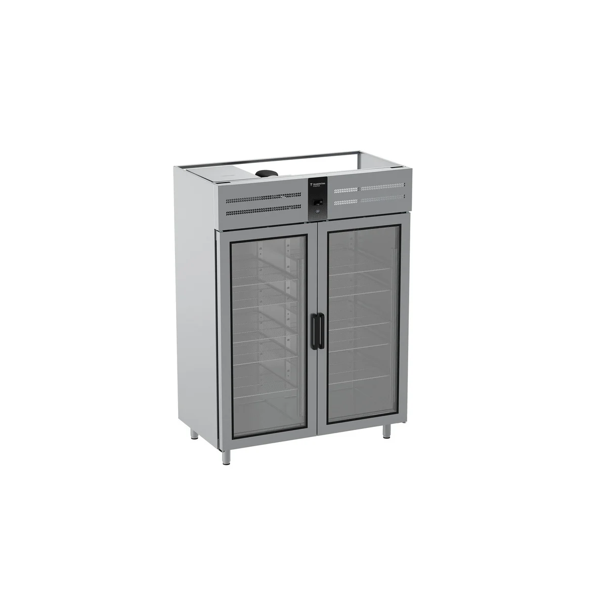 Refrigerador vertical aço inox 1400L 2 portas de vidro