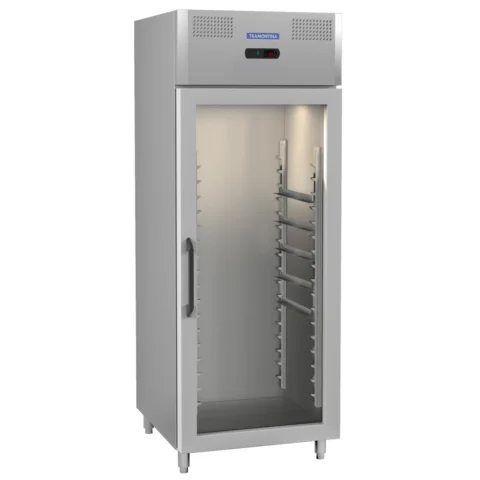 Armário pass-through refrigerado aço inox 1 porta de vidro