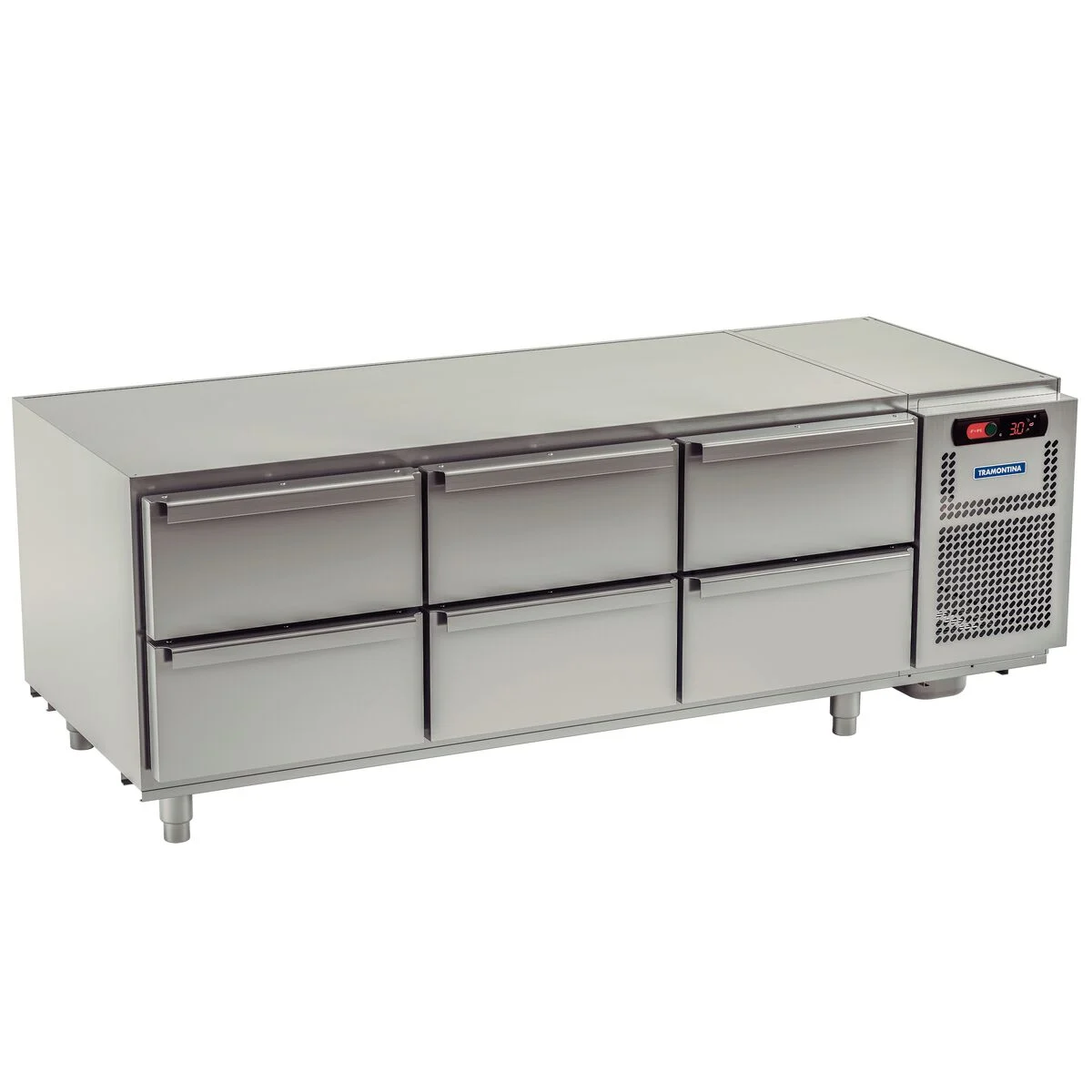 Base refrigerada aço inox 6 gavetas