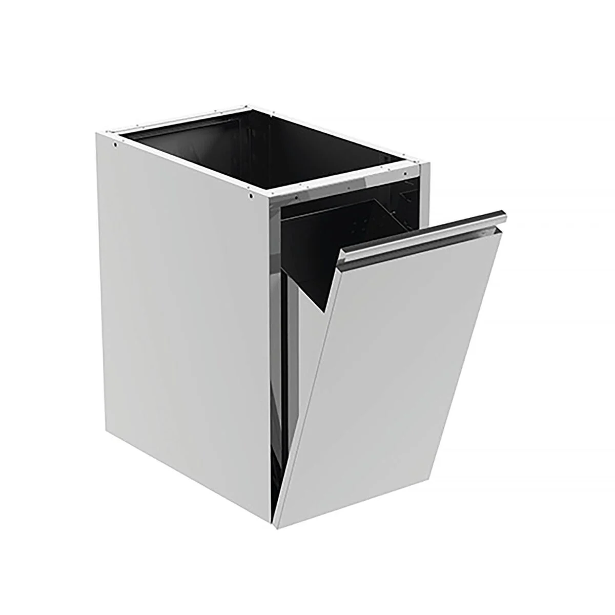 Lixeira basculante em aço inox 40x68x67 cm