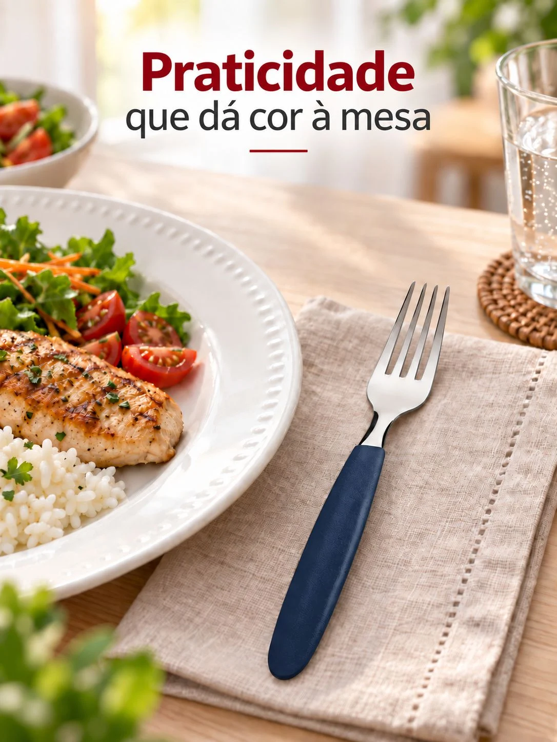 Garfo de Mesa Tramontina Ipanema Aço Inox Azul - Imagem 2