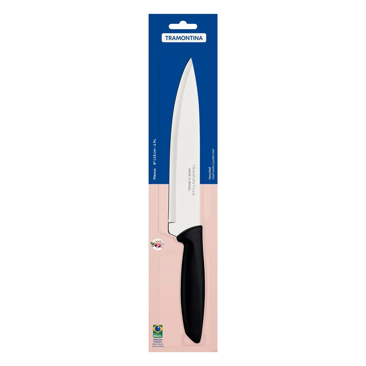 Faca Chef Tramontina Plenus 8 pol Inox Preto