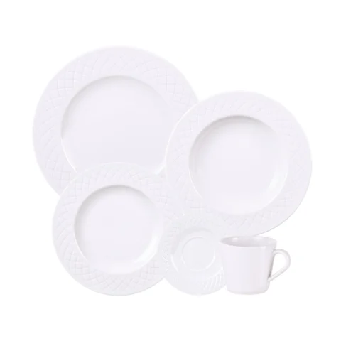 Aparelho de Jantar Ingrid Tramontina 20 Peças em Porcelana