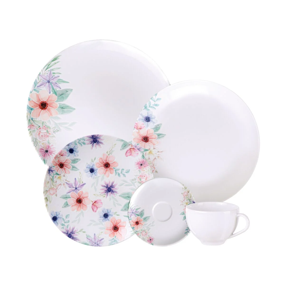Aparelho de Jantar Floratta Tramontina Porcelana 20 Peças