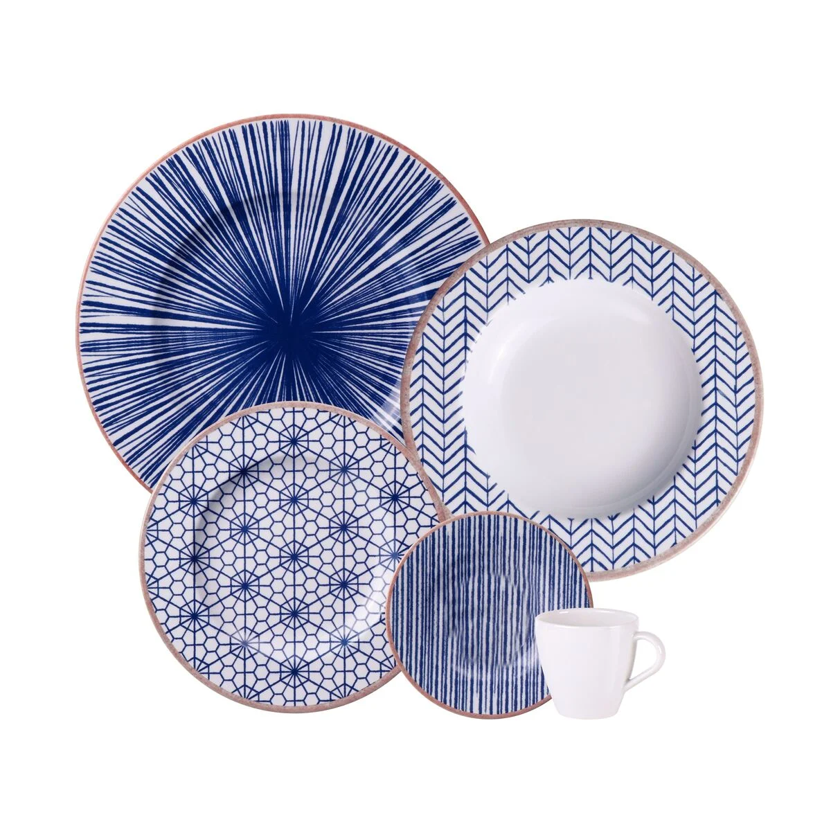 Aparelho de Jantar Abstratta 20 Peças em Porcelana Tramontina