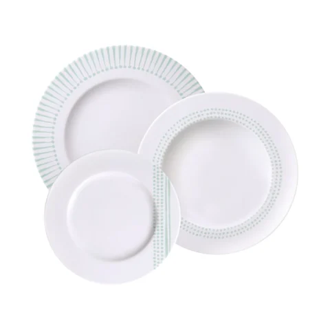 Jogo de Pratos Tramontina Monocroma Porcelana 12 Peças