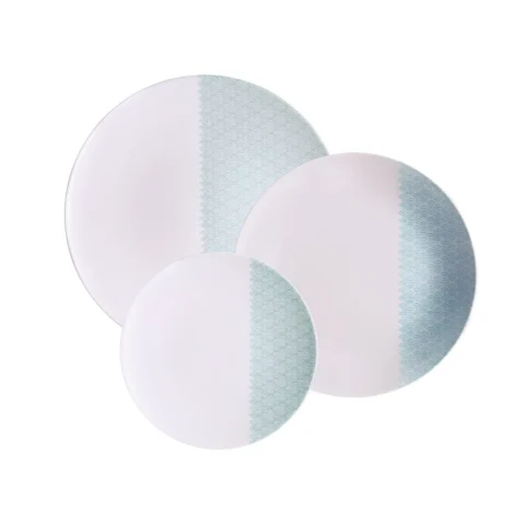 Jogo de Pratos Tramontina Aquarius Porcelana Decorada 12 Peças