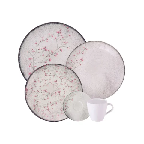 Aparelho de Jantar Floralis Tramontina 20 Peças em Porcelana