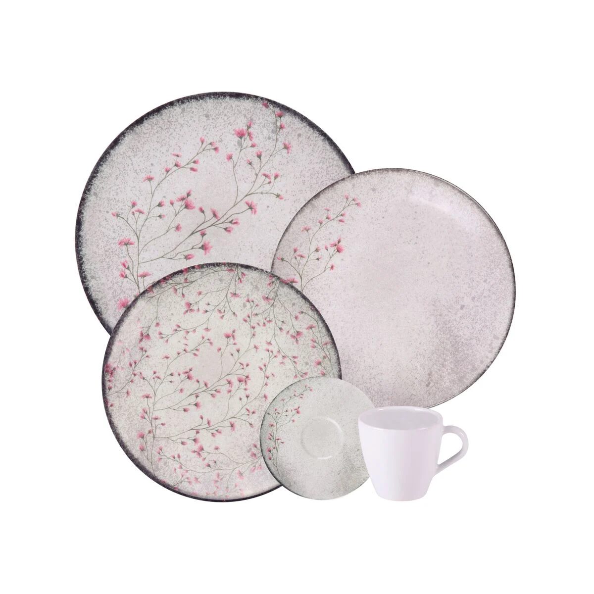 Aparelho de Jantar Floralis Tramontina 20 Peças em Porcelana