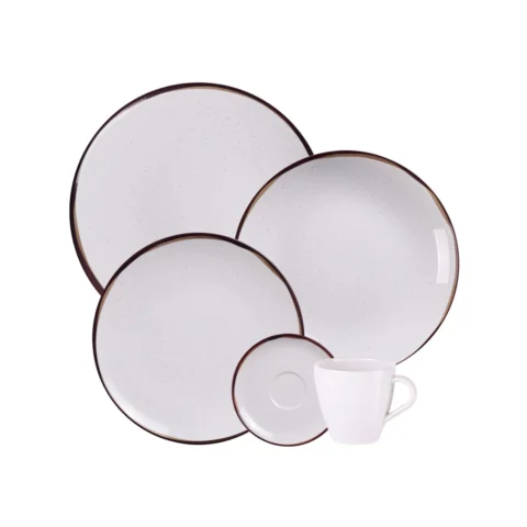 Aparelho de Jantar Canyon Pardo 20 Peças em Porcelana