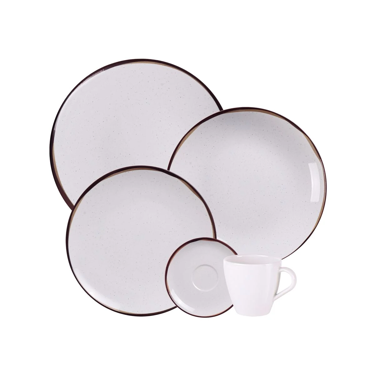 Aparelho de Jantar Canyon Pardo 20 Peças em Porcelana