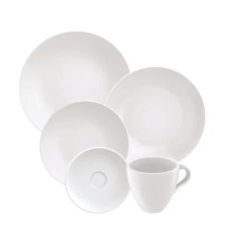 Aparelho de Jantar Tramontina Leve Cupê em Porcelana 20 Peças Branco