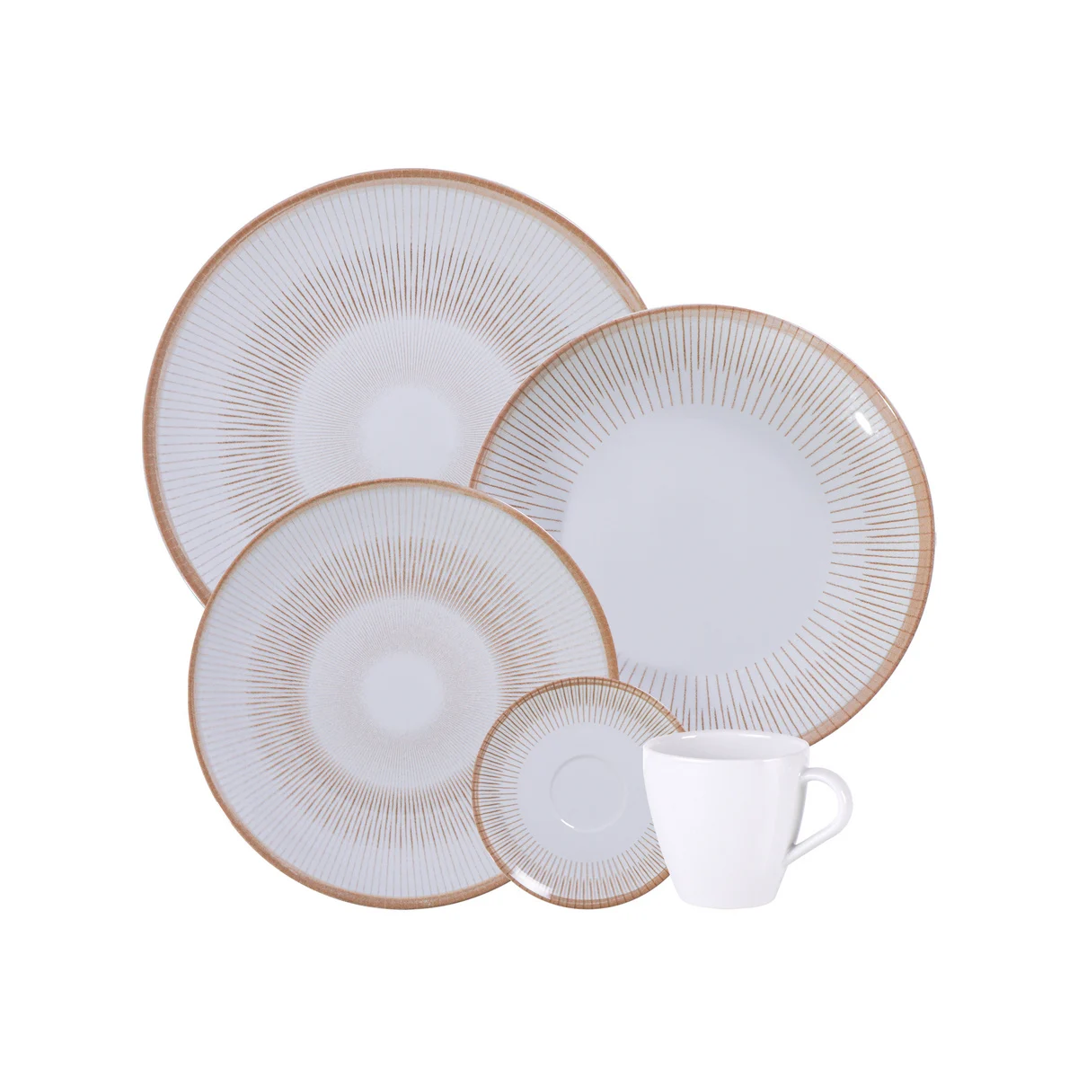 Aparelho de Jantar Eduarda Tramontina 20 Peças em Porcelana