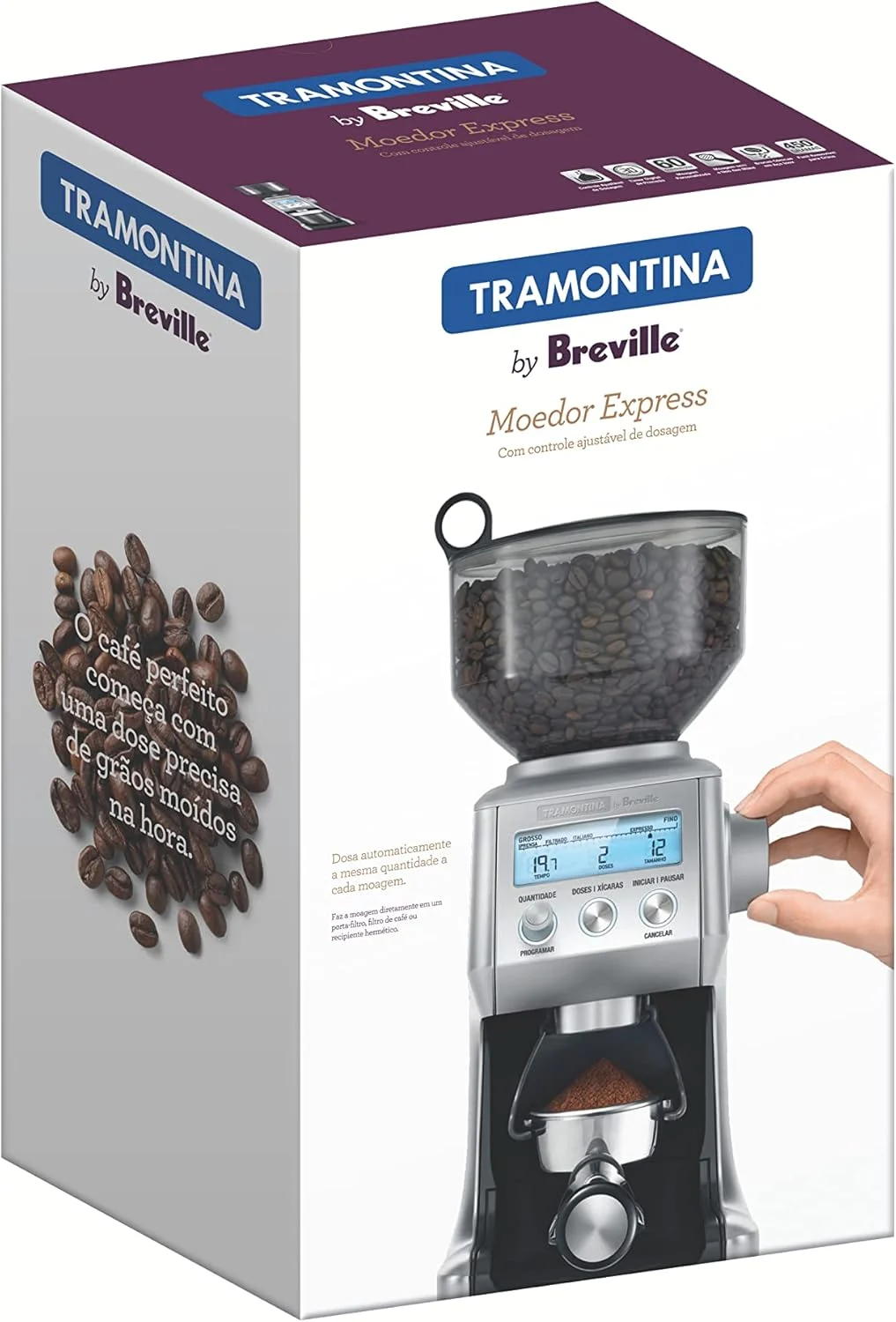 Kit Barista Tramontina: Cafeteira Expresso e Moedor 110V - Imagem 7