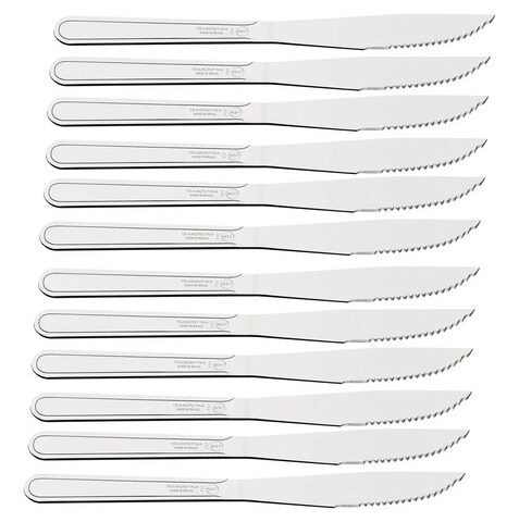 Jogo 12 Facas Churrasco Tramontina Búzios Aço Inox Prateado